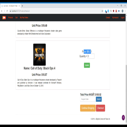 Shopping Cart Web Application Photo